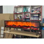 Butik Yeni Sezon Elektrikli Şömine Elegance Seri Siyah (Siyah Metal Ayak) 170CM Bluetootlu Ses Sistemi 4 Farklı Renk Uzaktan Kumandalı - Siyah - Siyah - şömineli