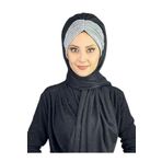 BUTİKAMBAR Çift Renkli Sultan Model Siyah Gümüş Simli Şifon Büzgülü Şal siyah