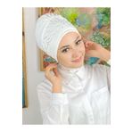 BUTİKAMBAR Fişek Model Taşlı Beyaz Bone Beyaz