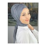 BUTİKAMBAR Gümüş Taşlı Drape Detaylı Simli Şal