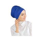 BUTİKAMBAR Helezon Taşlı Saks Mavisi Bone Saks mavisi