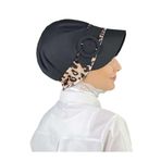 BUTİKAMBAR Nazlı Model Tokalı Leoparlı Tesettür Siyah Şapka siyah
