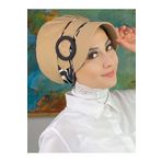 BUTİKAMBAR Nazlı Model Tokalı Siyah Krem Zebra Desenli Tesettür Şapka sütlükahve