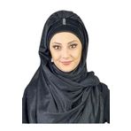BUTİKAMBAR Pullu Model Siyah Simli Şifon Büzgülü Şal siyah