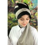 BUTİKAMBAR Siyah Biritli Tesettür Şapka SİYAH