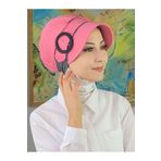 BUTİKAMBAR Tokalı İri Kazayaklı Şeker Pembe Tesettür Şapka şeker pembe