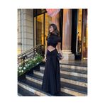 Butikcadde Likralı Tül Kumaş Astarlı Drape Detay Maxi Boy Elbise