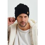 Butikgiz Erkek Siyah Termal %100 Pamuklu Soft 2 Stil 1 Arada Bere Premium Cuts Serisi