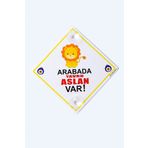BUTİKPLAKA Akın Otomotiv/dikkat Arabada Bebek Var/pleksi Ikaz Levhası 15x15 Cm/ Yavru Aslan