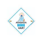 BUTİKPLAKA Dikkat Arabada Bebek Var/pleksi Ikaz Levhası/ Emzikli Erkek Bebek