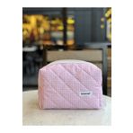 Butiksi Pembe Kare Desenli Makyaj Çantası - Büyük Boy