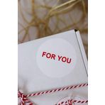 Butiksosyetik For You Yazılı Beyaz 50 Mm Yuvarlak Yapışkanlı Sticker Etiket 100 Adet