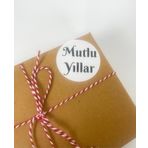 Butiksosyetik Mutlu Yıllar Siyah Yazılı 4 cm Yuvarlak Sticker Etiket 120 Adet