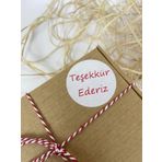 Butiksosyetik Teşekkür Ederiz 50 Mm Beyaz Yuvarlak Sticker Etiket 100 Adet