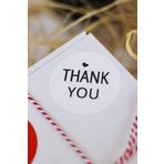Butiksosyetik Thank You Yazılı Beyaz 40 Mm Yuvarlak Yapışkanlı Sticker Etiket 120 Adet