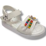 Butiqe 1809-25 Boncuk Taşli Anatomik Kız Çocuk Sandalet 31-35 - Krem