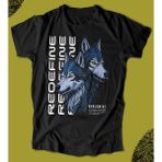 Butişört ' Wolf - Redefine - Kurt' Baskılı 'regular-Fit' Unisex Tişört - 0-Siyah - XL