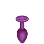 Butt Plug Çıkarılabilir Mücevher Taşlı Anal Plug Gizli Paket (MOR, ORTA BOY)