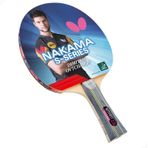 Butterfly Nakama S-10 Masa Tenisi Raketi - ITTF Onaylı Ping Pong Paddle - Wakaba Kauçuk ve Kalın Sünger Katmanlı - 2 Top Dahil, Siyah/Kırmızı
