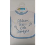 BUUDE My Baby Kumsal Su Geçirmez Ablam Beni Çok Seviyor Baskılı Bebek Mama Önlüğü