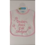 Buude My Baby Kumsal Su Geçirmez Dedem Beni Çok Seviyor Baskılı Bebek Mama Önlüğü - 0 - 12 Ay - Pembe