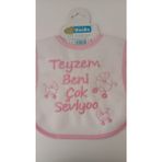 Buude My Baby Kumsal Su Geçirmez Teyzem Beni Çok Seviyor Baskılı Bebek Mama Önlüğü - 0 - 12 Ay - Pembe