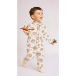 Buufuu Kız Bebek Çocuk Pamuklu Oyali Pijama Takımı Hediyelik - 0 - 6 Ay - Acı Kahve - Bej