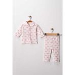 Buufuu Unisex Bebek Yenidogan Pamuklu Oyali Pijama Takımı Hediyelik Kız Erkek Çocuk - Pembe - 1 Yaş