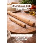BuuQ Design Kayın Ağacı 2 Li Oklava Seti ( 50 - 70 ) Cm Kalın 1.Sınıf Oklava
