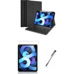 Buway Apple Ipad Air 4 Ve Air 5 10.9 Inc Uyumlu Kablosuz Klavyeli Standlı Kılıf Cam Set
