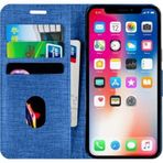 Buway Apple iPhone 12 Pro Kartvizitli Cüzdan Mavi Cep Telefonu Kılıfı
