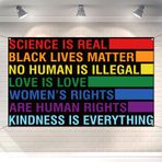 Buxiuer Pride Photo Booth Backdrop Haziran Aşk Aşk Gökkuşağı Parti Dekorasyon Bilim Gerçek Siyah Hayat Önemlidir Bayrak Duvar Dekoru