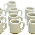 Buy Easy 10 Beyaz Gri Seramik Kahve Kupası Çay Fincanı Boyut 1 X 1,5 cm Bebek Evi Minyatürleri Gıda Mutfak Doktorasyon