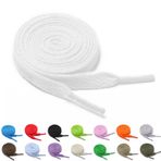 BuyChic 3 Çift Düz Ayakkabı bağcıkları, Spor Ayakkabıları için Ayakkabı Bağcığı Atletik Koşu Ayakkabıları Çizme İpleri, Beyaz, 55.1inch (140cm)