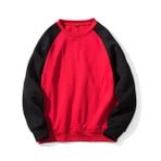 BUYTER 15 Stil Düz Renk Polar Kırmızı Siyah Erkek Sweatshirt
