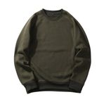 BUYTER 15 Stil Düz Renk Polar Ordu Yeşili Erkek Sweatshirt