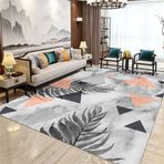 Büyük 120 x 180 cm Kaymaz Gri Bitki Baskılı Halı - Şık B & Oturma Odası Halısı Salon için Uygun Fiyatlı Zemin Paspası Rahat Ev Dekoru ve Temizlemesi Kolay