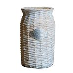 Büyük Açık Beton İmitasyon Hasır Dokuma Saksı Bahçe için Benzersiz Ekiciler Bitkiler için Renkli 17x17x31.5cm Bitki Saksıları
