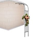 Büyük Bahçe Kemeri Kafes Yarım Yan Kemer Geniş 60 cm 90 cm 120 cm 150 cm 180 cm 220 cm 240 cm, Bahçe Çardak Pergola Bitkiler Standları Düğün Kemerli Balon Kemer Seti, Siyah (120x240x40CM/4x8x1.15ft)