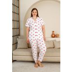 Büyük Beden %100 Pamuk Düğmeli Kadın Pijama Takımı – Rahat ve Şık Gömlek Pijama Tasarımı