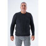 Büyük Beden Erkek Antrasit Selanik Örgü Bisiklet Yaka Triko Yün Kazak TRIST-2116 - 5XL