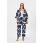 Büyük Beden Kimono Hırkalı 2’li Takım – Bürümcük Kumaş Oversize Şık Set-Lacivert-3XL
