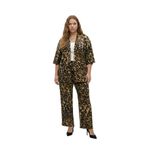 Büyük Beden Kimono Hırkalı 2’li Takım – Bürümcük Kumaş Oversize Şık Set-Leopar-6XL
