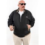 Büyük Beden Nakış Armalı Mevsimlik Erkek Mont & Ceket Siyah - 4XL
