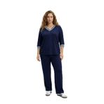 Büyük Beden OŞHO Modal Kumaş Şeritli Takım | Spor Şık Rahat Eşofman Seti M-6XL-Lacivert-XL