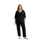 Büyük Beden OŞHO Modal Kumaş Şeritli Takım | Spor Şık Rahat Eşofman Seti M-6XL-Siyah-4XL