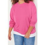Büyük Beden Oversize Bisiklet Yaka Düşük Kol Alttan T-Shirt Çıkma Görünüm İnce Örme Sweatshirt