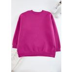 Büyük Beden Oversize Bisiklet Yaka Standart Kol Kalın İçi Polarlı Yırtmaçlı Örme Sweatshirt