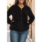 Büyük Beden Peluş Mont Siyah - 3XL