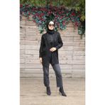 Büyük Beden Pullu Tesettür Hırka - Siyah - 2XL - 3XL